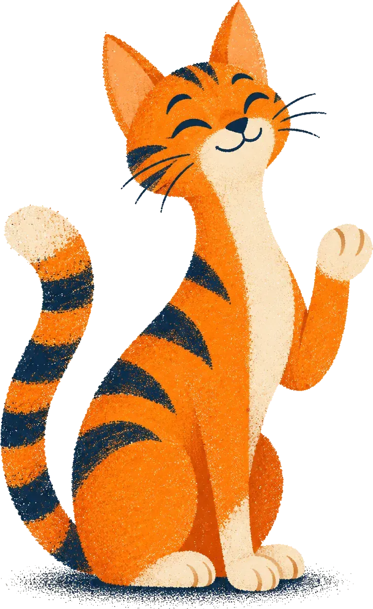 The KUDLZ cat waving hello