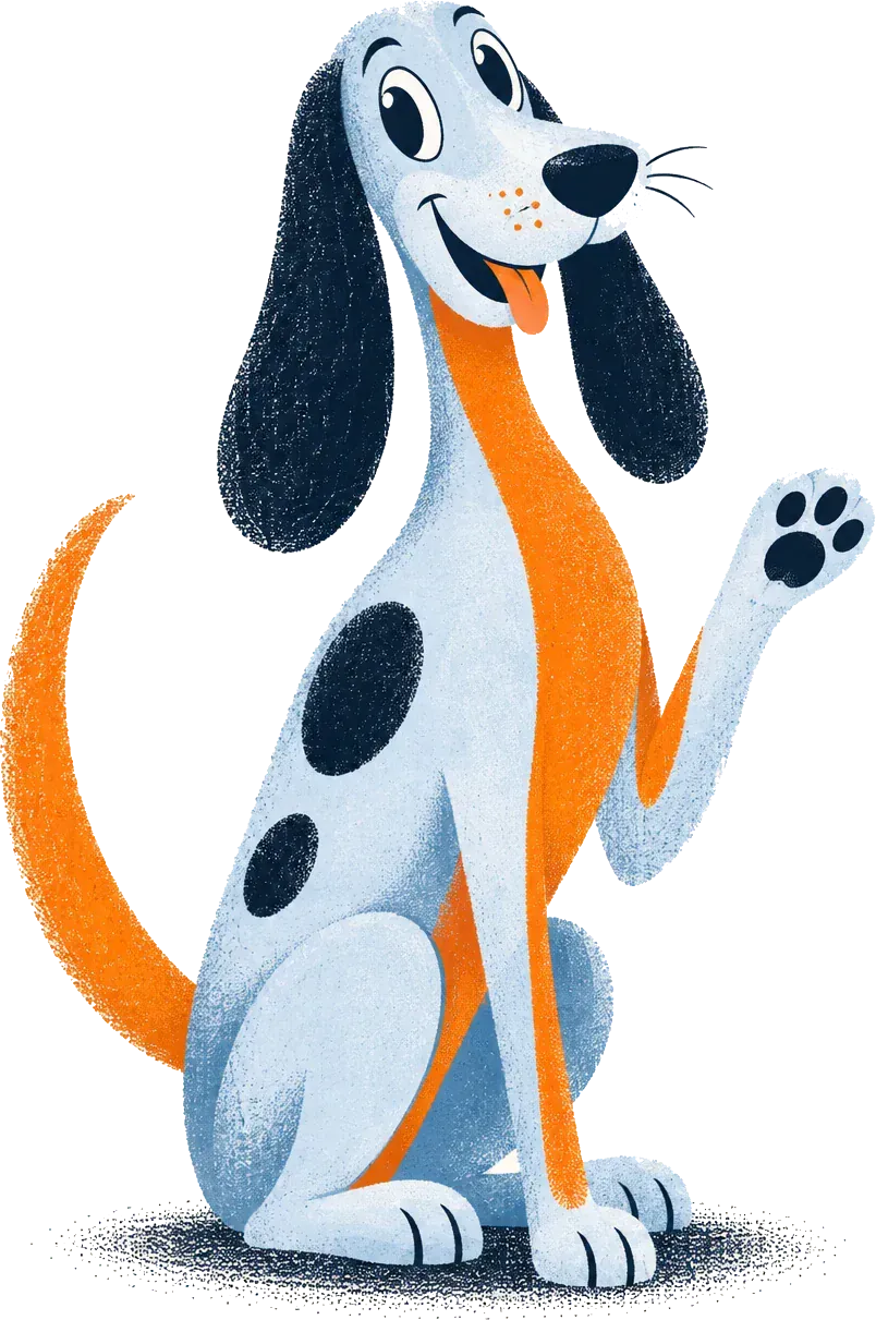 The KUDLZ dog waving hello